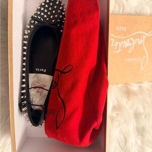 Christian Louboutin Black Spiked Flats
